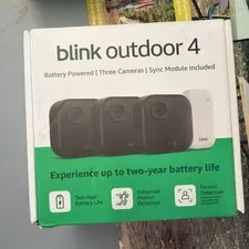 Blink Outdoor 4, (4th Gen 2025) Wireless 3 Camera Security System + Sync Module