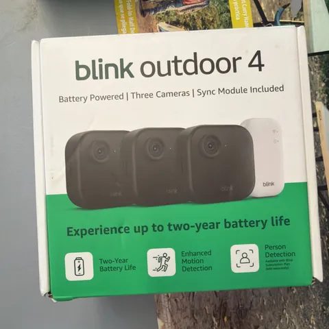 Blink Outdoor 4, (4th Gen 2025) Wireless 3 Camera Security System + Sync Module