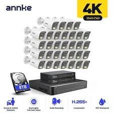 ANNKE 12MP 16CH NVR 4K AI Color Night POE Security Camera System Audio Recording