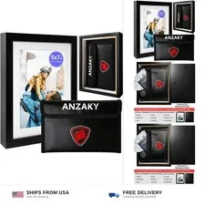 Photo Picture Frame Diversion Safe with Fireproof & Waterproof Money Bag, Val...