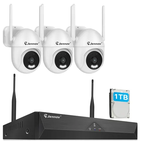 Wireless Security Camera System Outdoor 5MP NVR Home with 1TB HDD Waterproof