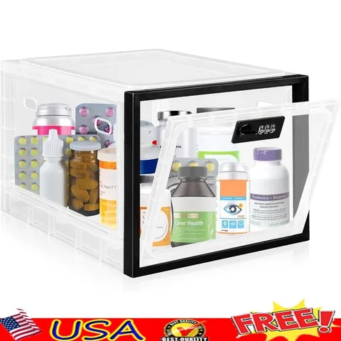 Lockable Storage Box Medication Food Electronics Secure Organization Easy Access