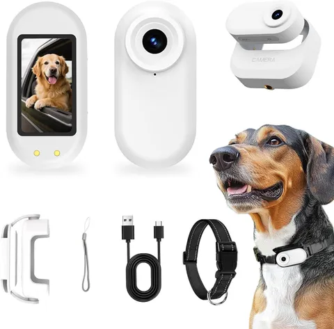 Thumb Body Cam 1080P HD Video Recorder Pet Camera Collar with Wireless Charging
