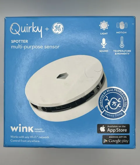 Quirky + GE Spotter Multi-Purpose Sensor Motion Temp Humidity Wink Wi-Fi White