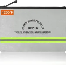 Fireproof Document Bag,14.2”X 10.0”Waterproof and Fireproof Money Bag with Alumi