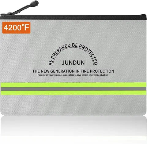 Fireproof Document Bag,14.2”X 10.0”Waterproof and Fireproof Money Bag with Alumi