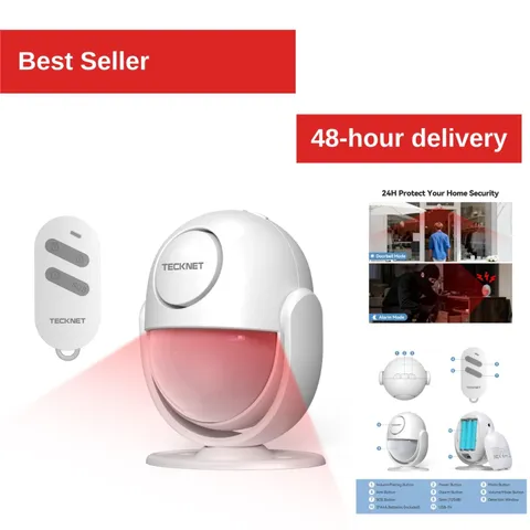 TECKNET 125dB Loud Indoor Motion Sensor Alarm with Remote Control