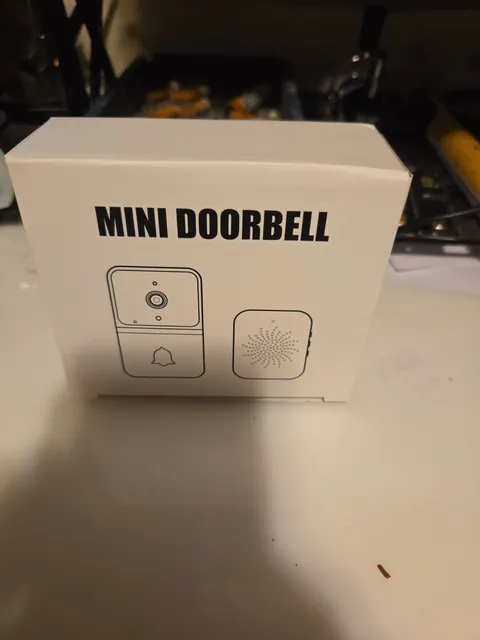 Mini Doorbell with Camera, Two Way Audio, WiFi Compatible, HD Image (White)