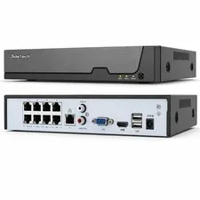 JideTech 4K 8Port PoE NVR, 16Channel H.265+ Network Video Recorder
