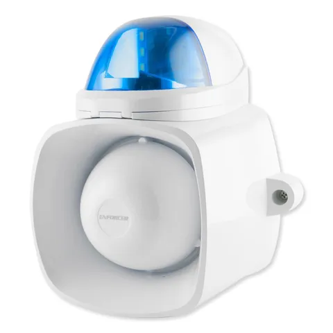 SH-816S-SQ/B Enforcer Siren/Strobe with Audio Input, Blue