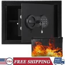 Steel Safe Box with Key & Digital Lock Fireproof & Water Resistant Security Safe