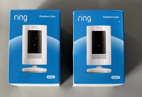 Lot of 2 Ring Outdoor Cam (Stick Up Camera) Battery Operated White — New Sealed