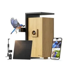 Solar Bird Camera Birdfy 1080P Dual AI Bamboo