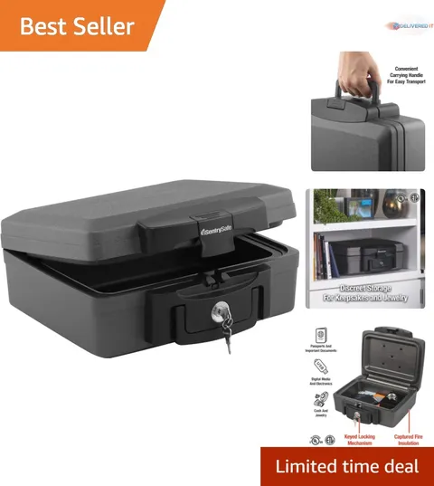 Fireproof Waterproof Safe Lock Box Portable Steel Fire Resistant Document