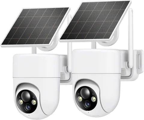 2K Solar Security Cameras Wireless Outdoor, 2PCS Outdoor Camera Wireless with 36