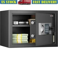 Compact Safe Box Electronic Lock Anti-Theft Removable Shelf For Valuables New