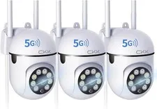 CKK 1080P Security Camera Outdoor Corded Power, 3 Pack (2.4G/5G Dual-Band)