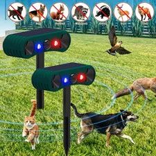 2PCS Outdoor Solar Wireless Motion Sensor Alarm 4Modes Detector 130db Loud Noise