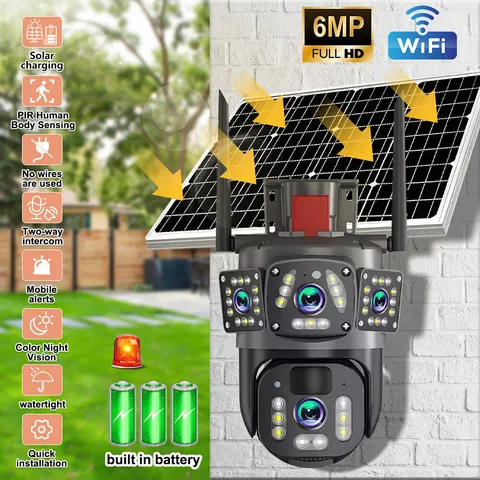 Camaras De Seguridad Para Exterior 4K Solar WIFI Inalambrica Con Vision Nocturna