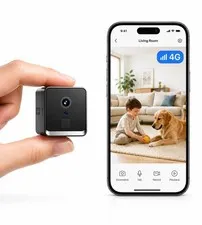 Mini 4G Wireless Security Camera, No WiFi 2K HD Indoor Surveillance Camera wi...