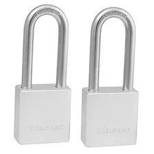 Master Lock Heavy Duty Solid Padlock, Key Retaining Lock for 2 Pack Aluminum