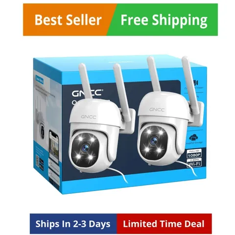 2.4GHz Outdoor Security Camera, 1080P Cameras for Home Security with Motion D...