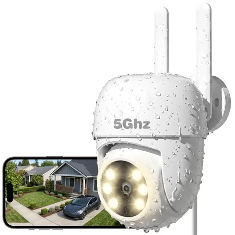 4MP 2.5K Security Camera Outdoor, 2.4G/5G WiFi PTZ Camera for Home Security w...