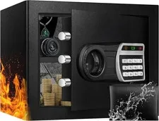 1.6 Cuft Fireproof Safe with LED Light & Alarm - Compact Security Solution