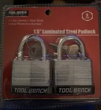TOOL BENCH HARDWARE Laminated Padlock, 2 Pk