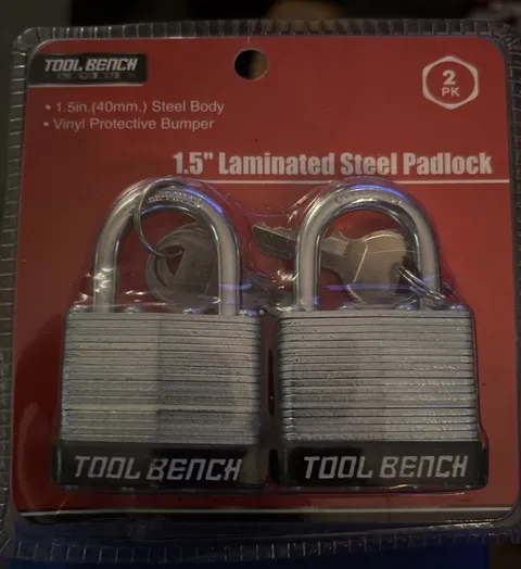 TOOL BENCH HARDWARE Laminated Padlock, 2 Pk