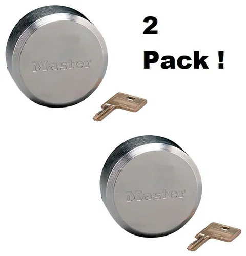 Master Lock 2-7/8" 6271KAW700A-80030 Keyed Alike Puck Shackleless Locks - 2 Pack