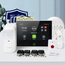HOMSECUR Wireless WIFI 4G Burglar 7" Alarm System Touch Screen+4 Pet-Immune PIR