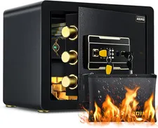 Fireproof Waterproof Safe Box with Digital Keypad & LED Light