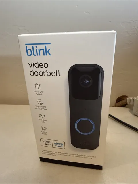 Blink Smart Video Doorbell🔔BLK Wired or Wireless Wi-fi Day Night Two Way Audio