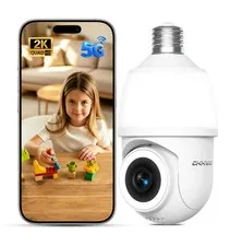 Light Bulb Security Camera,2K 5G & 2.4G WiFi Cameras for Home