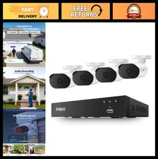 8CH Wired Security Camera System - 3K Lite, Audio, Night Vision, 4x 1080P Camera
