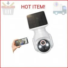 FineLuck Solar-Powered 1080p Battery Camera, Security Cameras Wireless Outdoor f