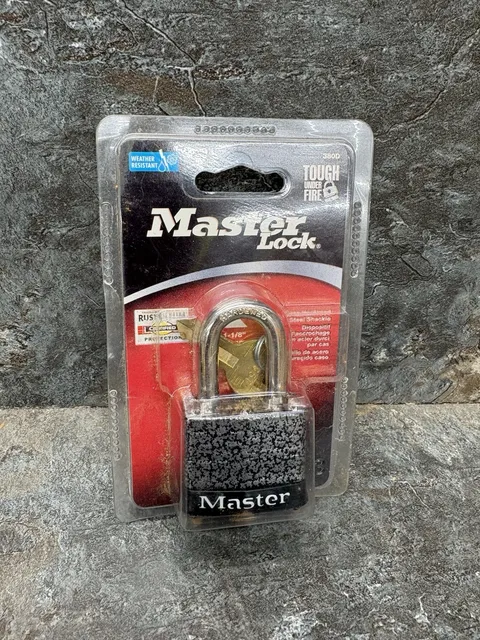 Master Lock 380D 1-9/16-Inch Laminated Lock with Rustoleum, Black and Grey