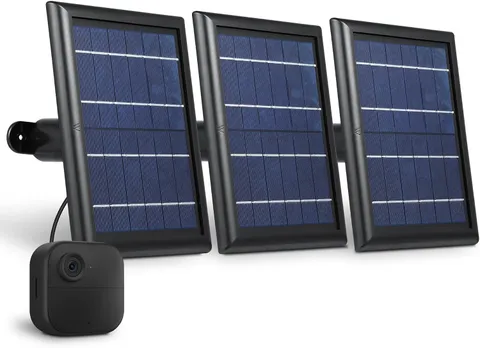 Wasserstein Solar Panel 3 Pack for Blink Outdoor Security Camera Black