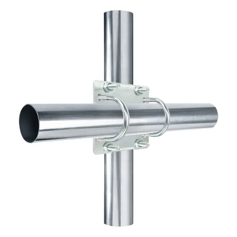 Antenna Mast Clamp Cross-Over Bracket Kit with U Bolts for 1"-2" OD Poles, He...