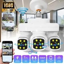 3 Lens HD 1080P WiFi IP Camera Wireless Outdoor CCTV PTZ Home Security IR Cam US