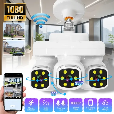 3 Lens HD 1080P WiFi IP Camera Wireless Outdoor CCTV PTZ Home Security IR Cam US