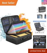 Fireproof Document Organizer With Lock, Waterproof File Organizer for Importa...