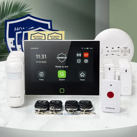 HOMSECUR Wireless WIFI 4G LCD Burglar Intruder 7" Alarm System+4*PIR+Door Sensor