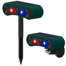 Solar Indoor&Outdoor Motion Sensor Alarm -129dB Loud Siren Noise Maker, 4 Mod...