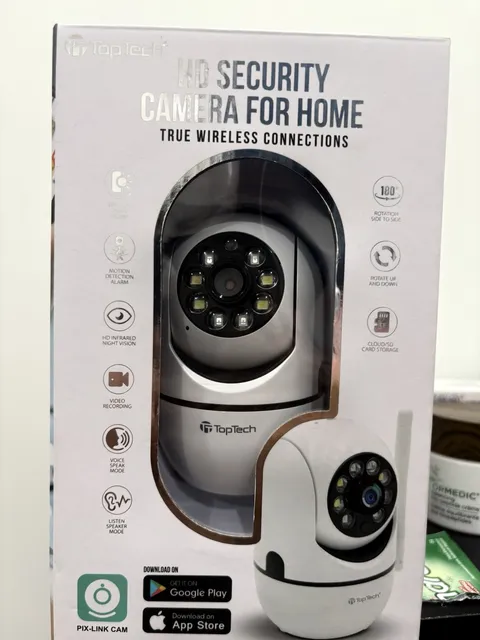 TopTech HD Wireless IP Indoor Security Camera Motion/Night Vision 2-Way Audio
