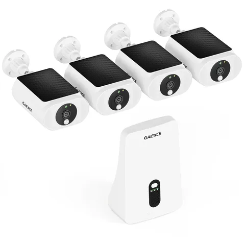 Solar Security Cameras Wireless Outdoor 4 Cam Kit Expadable to 10H, No Subscr...