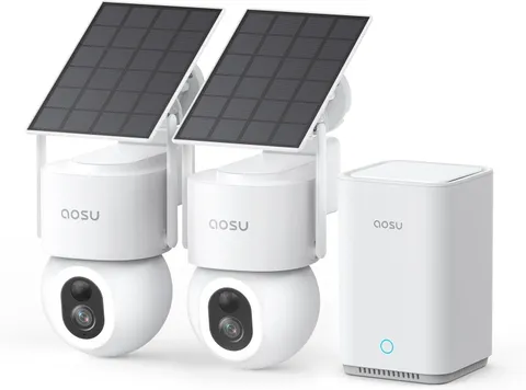 Solarcam D1 Max 2-Cam Kit, 4K Solar Security Cameras Outdoor Wireless, 360° Pan