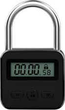 Metal Timer Lock - Electronic Time Padlock with LCD Display - USB Rechargeable (