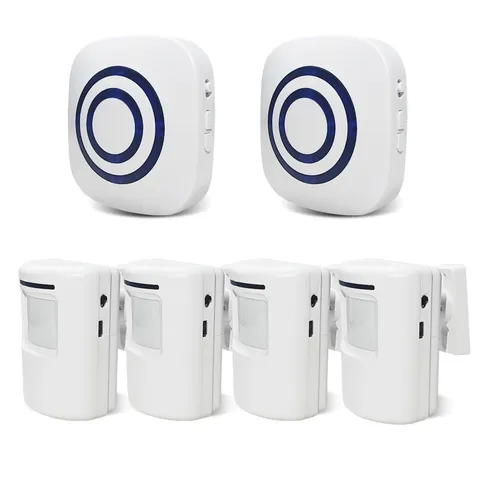 Long Range Wireless Driveway Alarm 4 Sensors 2 Receivers Motion Detector